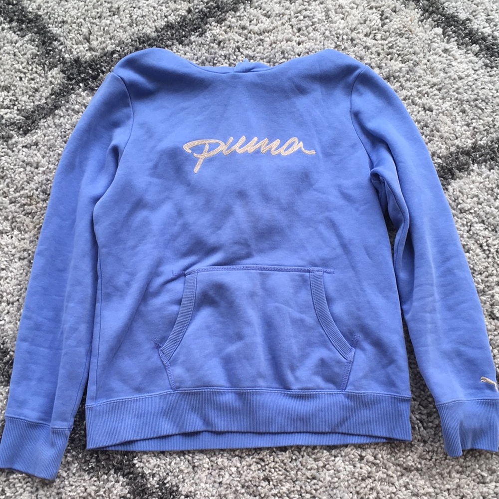 Puma Blue Sweatshirt Hoodie Size Large